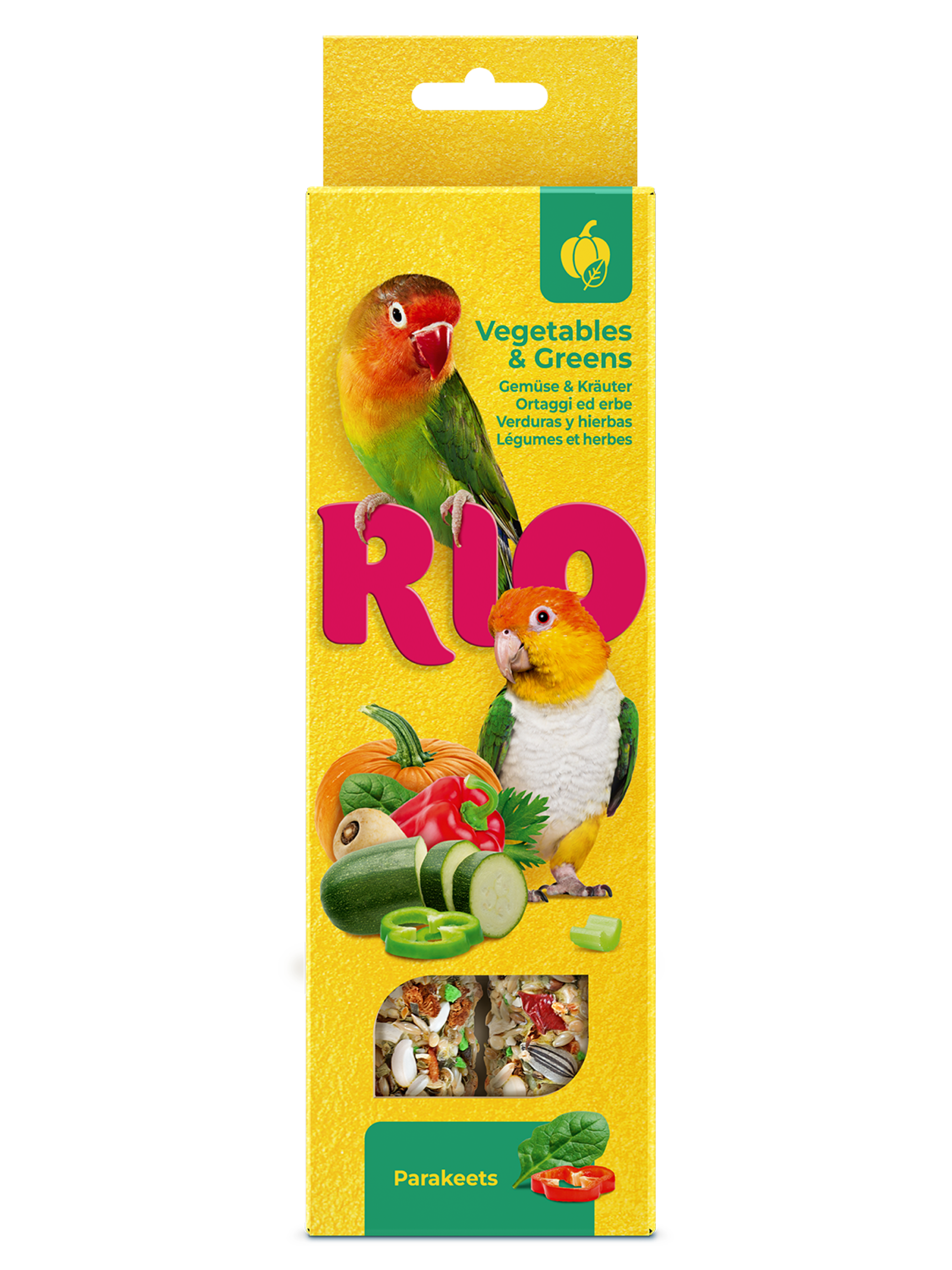 Палочки RIO для средних попугаев, овощи и зелень, 2х75 г
