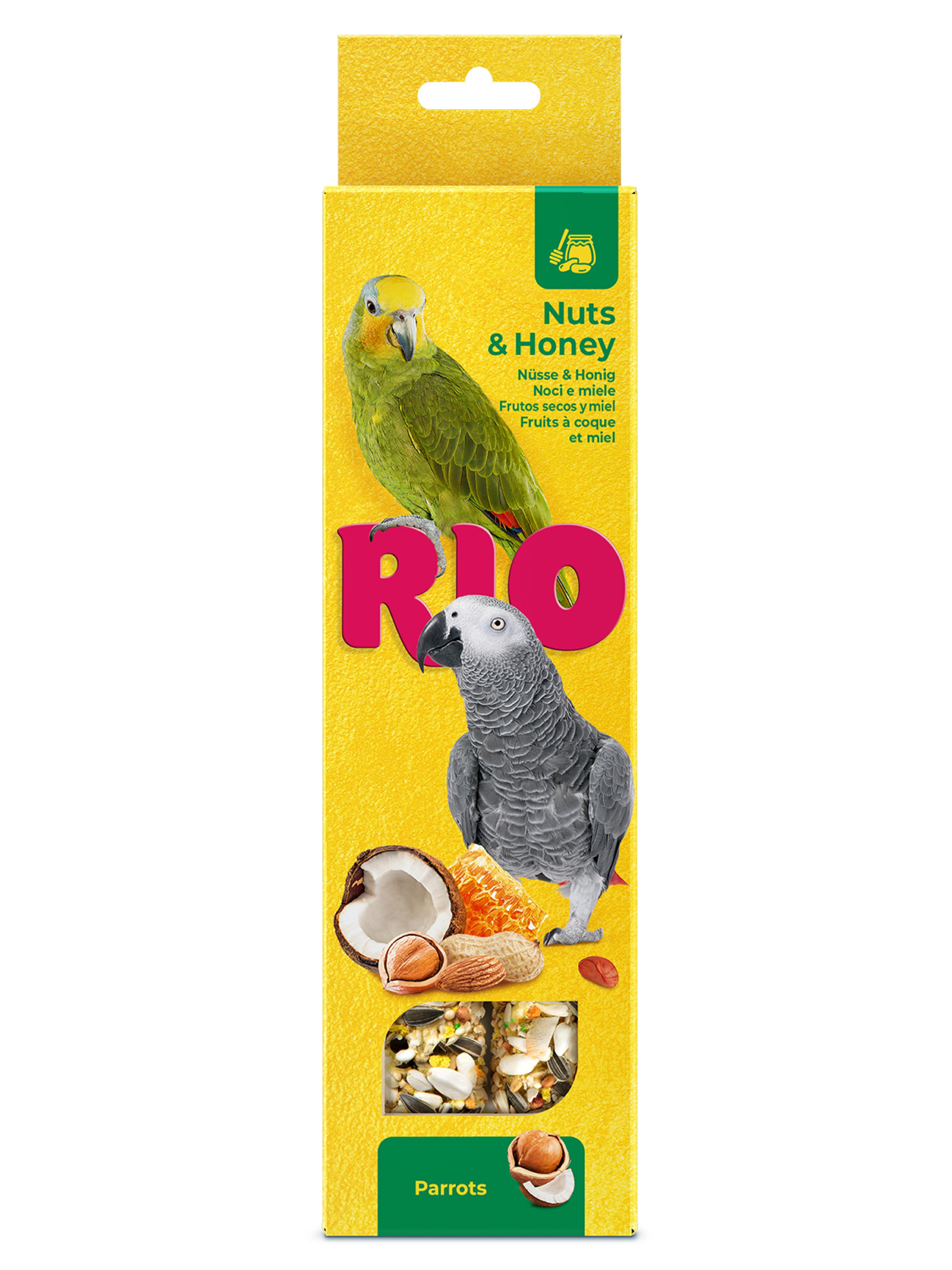 Палочки RIO для попугаев, орехи и мед, 2х90 г