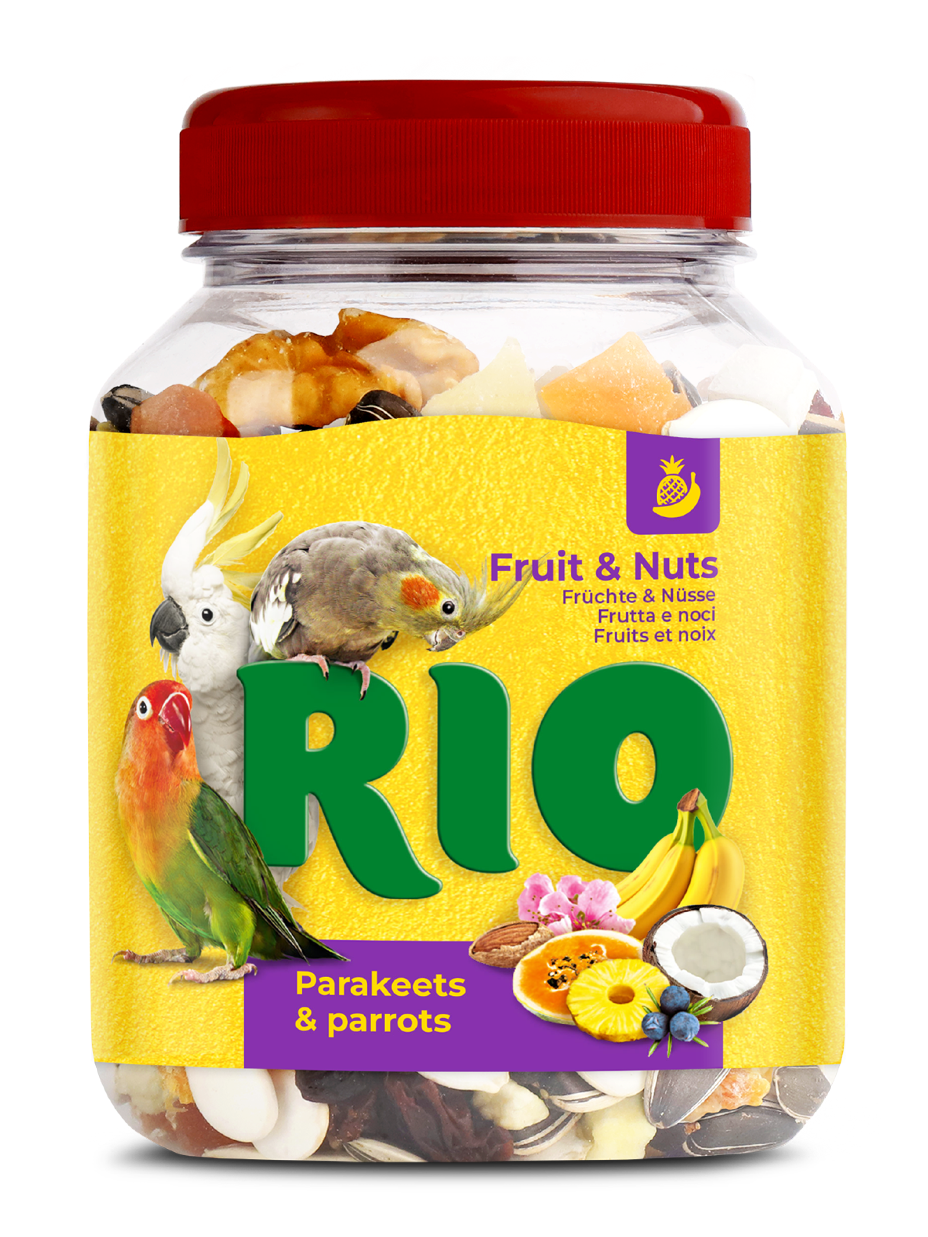 Фруктово-ореховая смесь RIO, лакомство для средних и крупных попугаев, 160 г