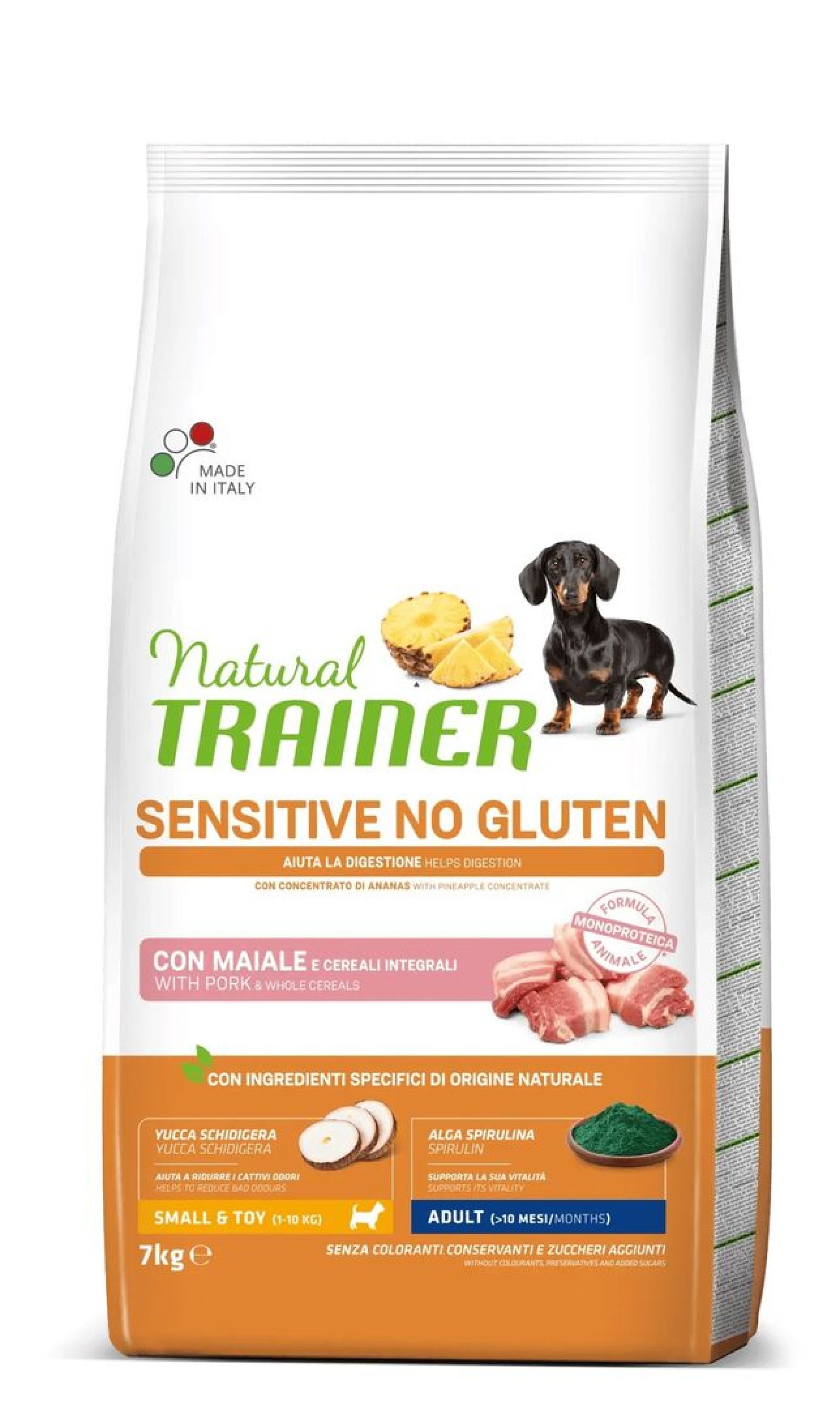 NT 7,0кг Sensitive Small&Toy Корм сухой для собак мелких пород NO GRAIN, свинина, юкка и спирулина