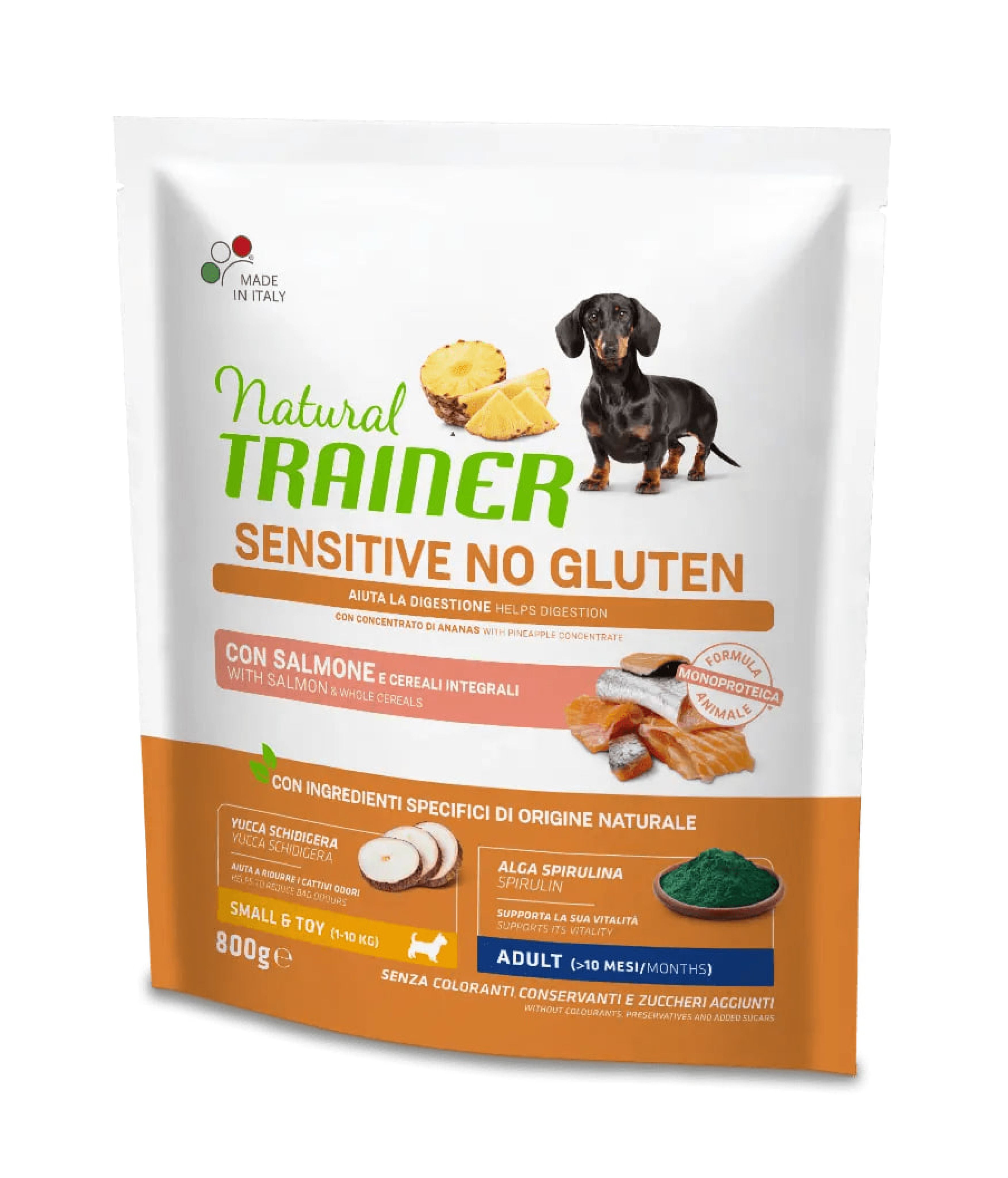 NT 0,8кг Sensitive SM&T Корм сух. для собак мелких и миниат.пород NO GLUTEN с чувств пищев с юккой