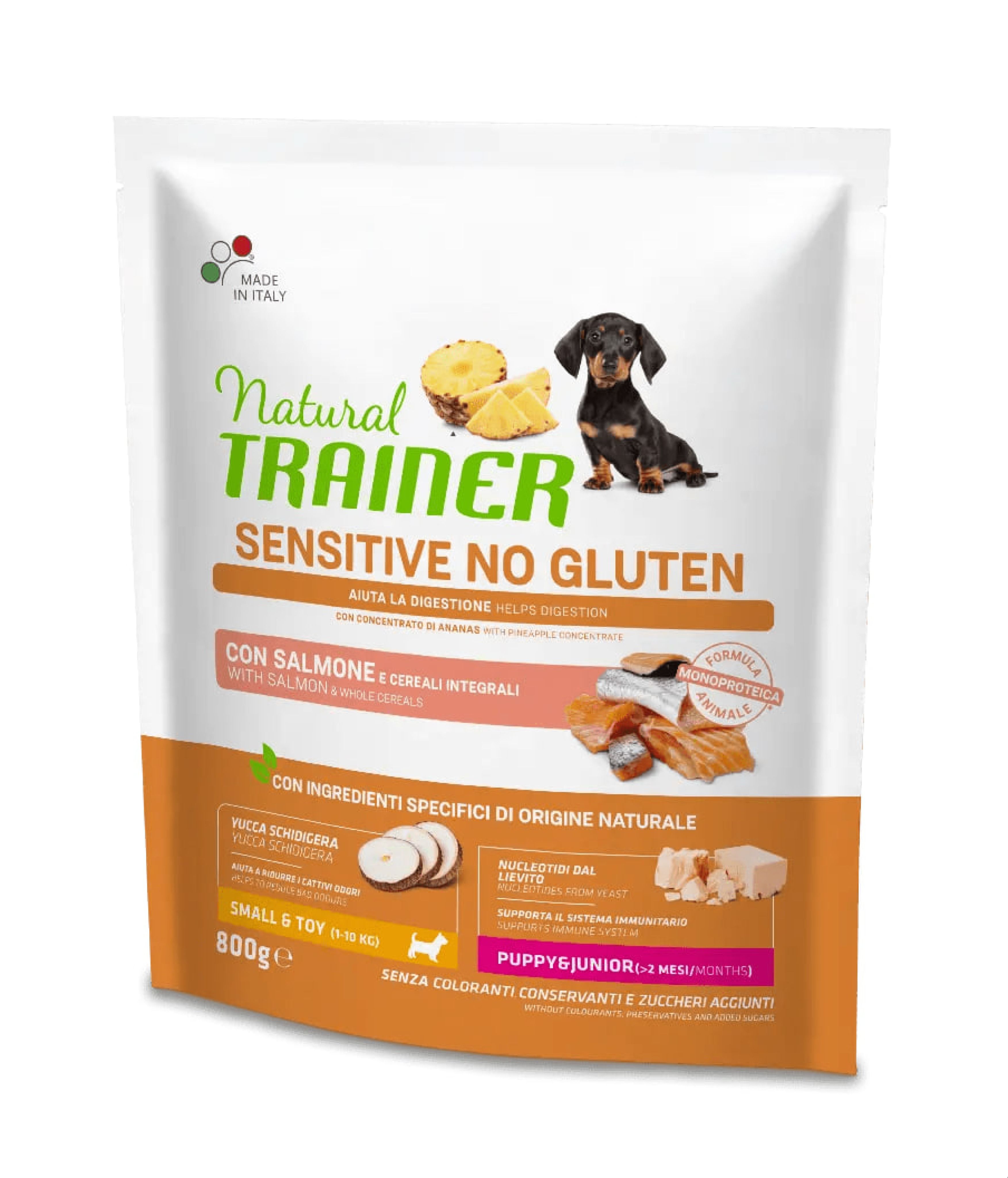 NT 0,8кг Sensitive Puppy & Junior Корм сух. для щен. мел. и мини.пор. NO GLUTEN чувств пищев, лосось