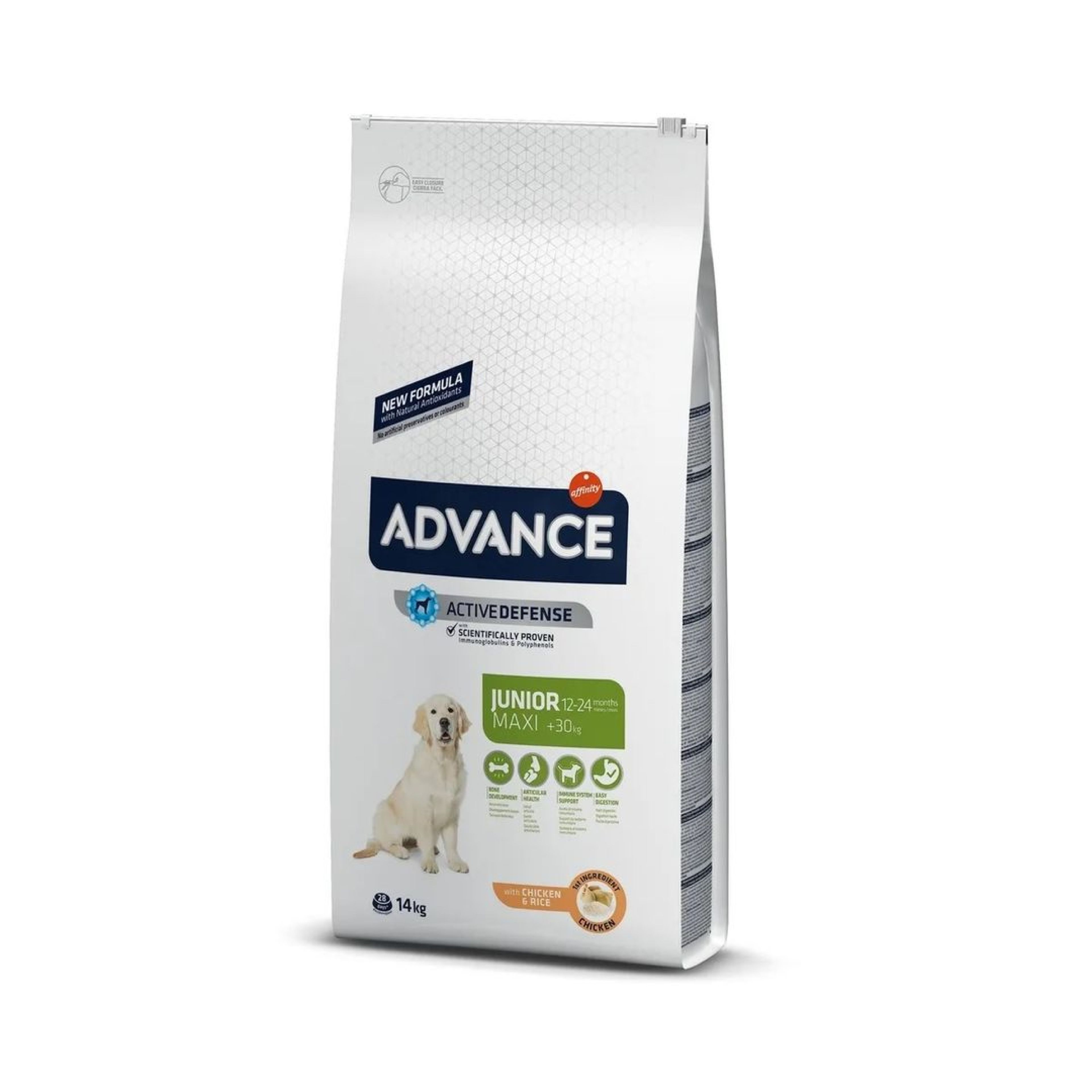 Advance 14кг Maxi Junior Сухой корм для щенков крупных пород 12-24 мес с курицей и рисом