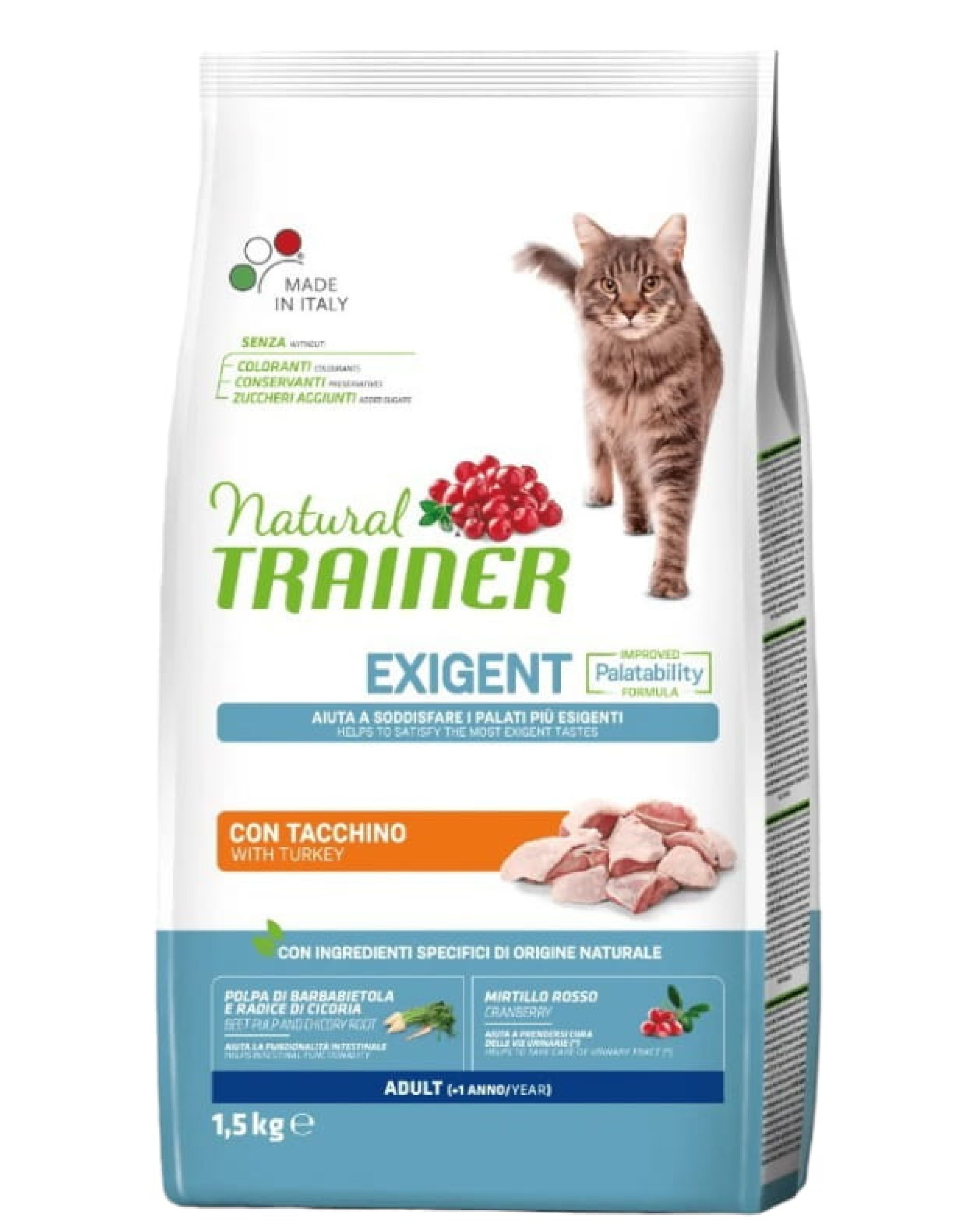 NT 1,5кг Cat Adult Сухой корм для кошек EXIGENT с белым мясом