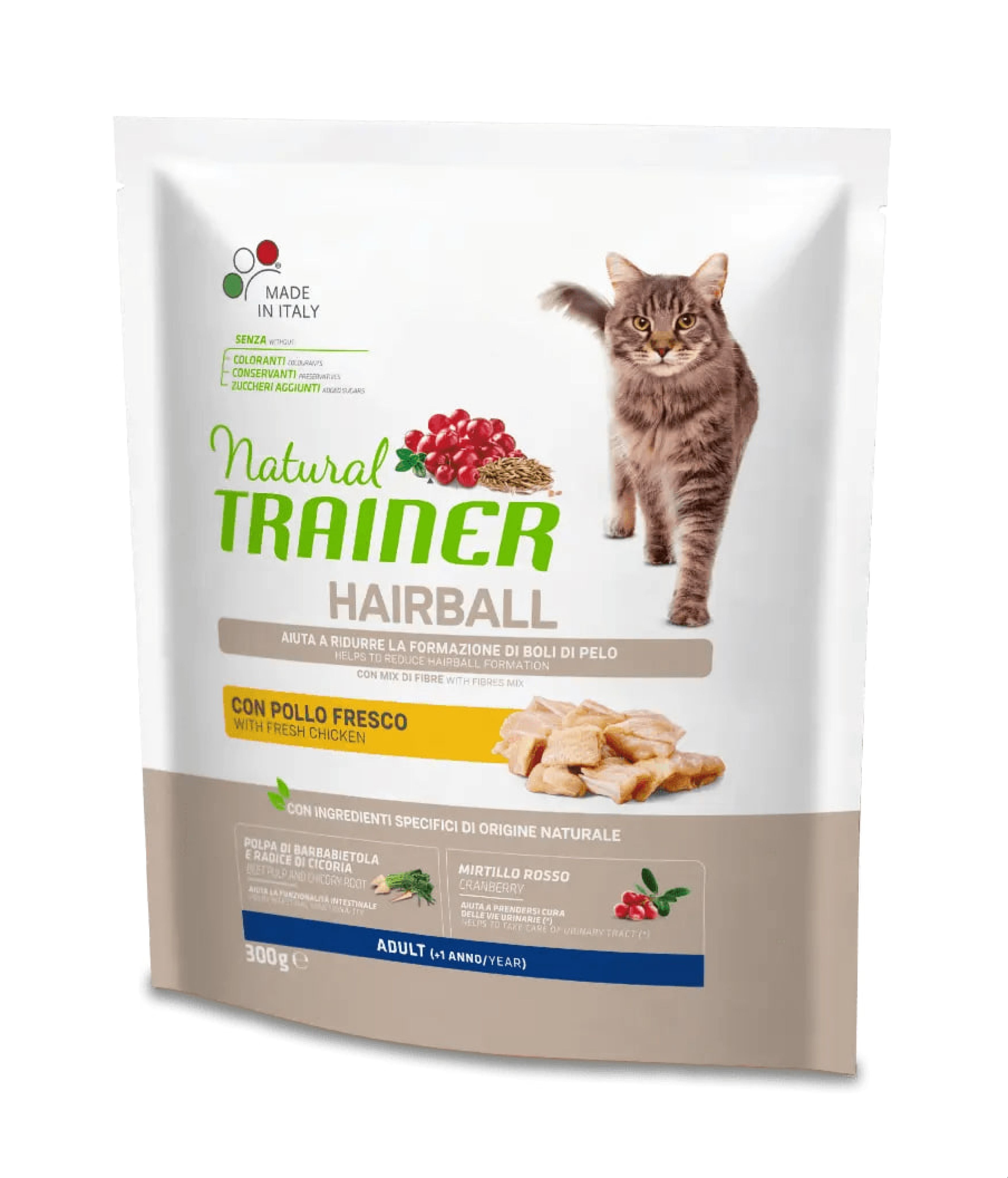 NT 0,3кг Hairball Adult Корм сухой для кошек с курицей