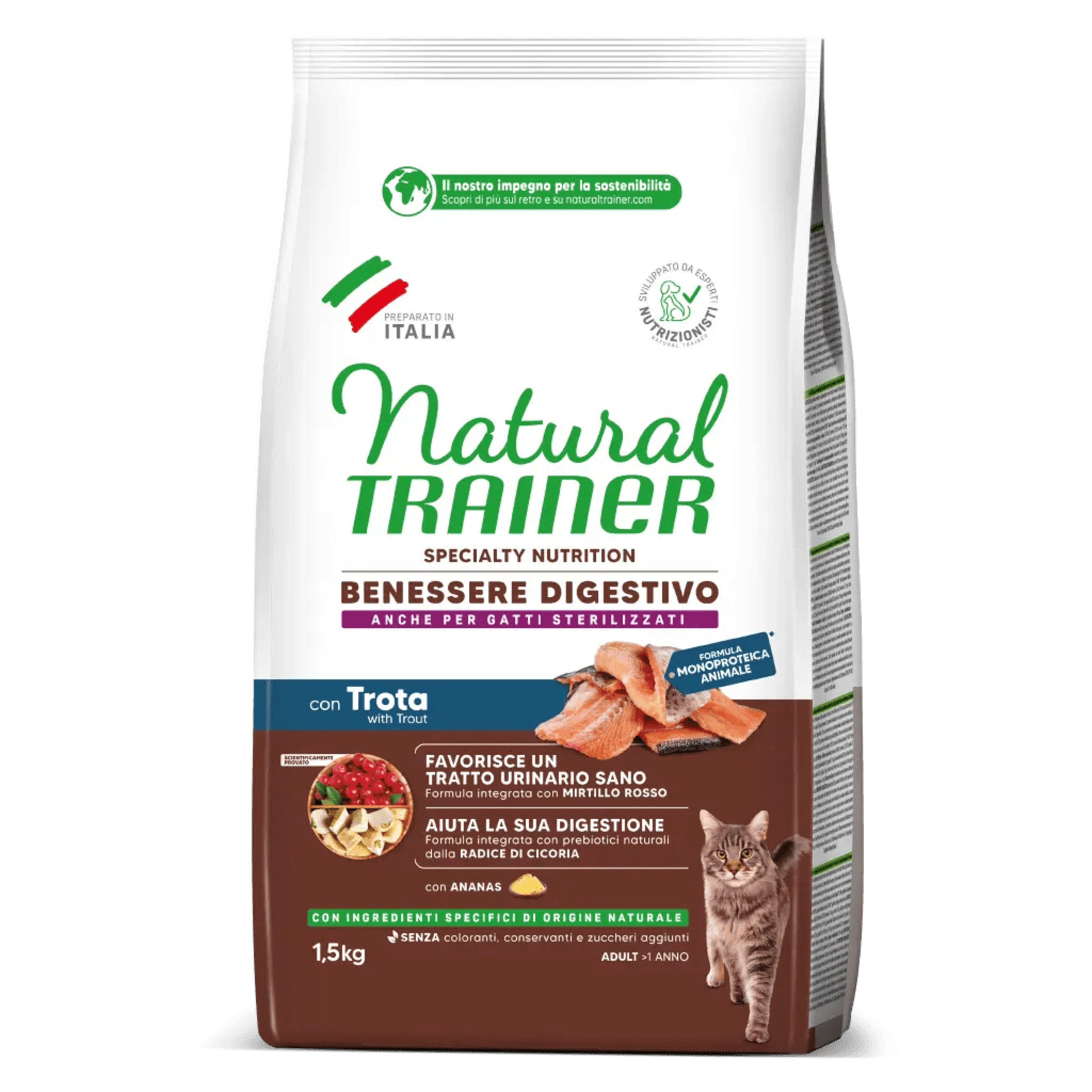 NT 1,5кг Sensitive Adult Корм сухой для кошек NO GRAIN  с форелью