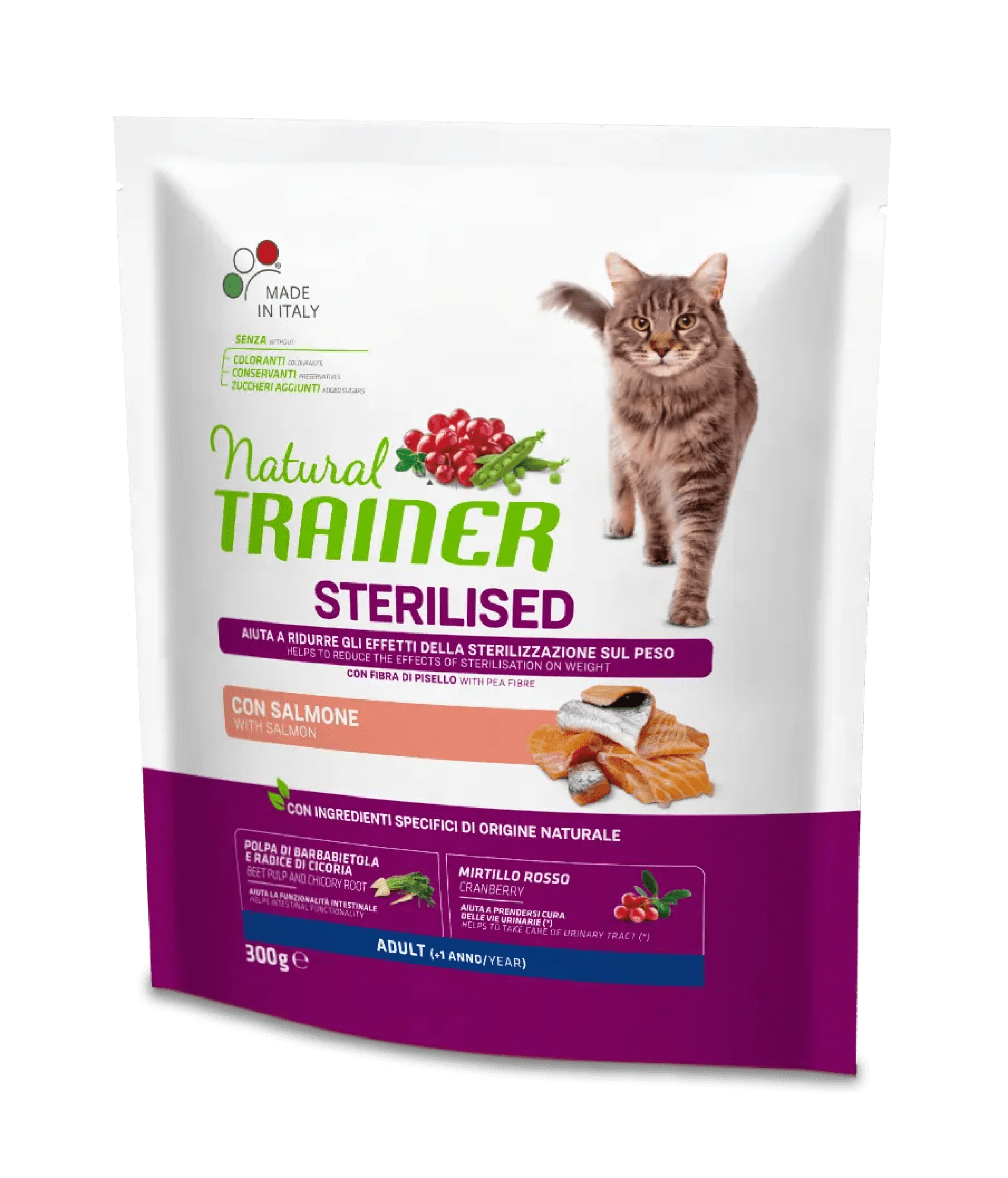 NT 0,3кг Sterilised Корм сухой для стерилизованных кошек и кастрированных котов с лососем
