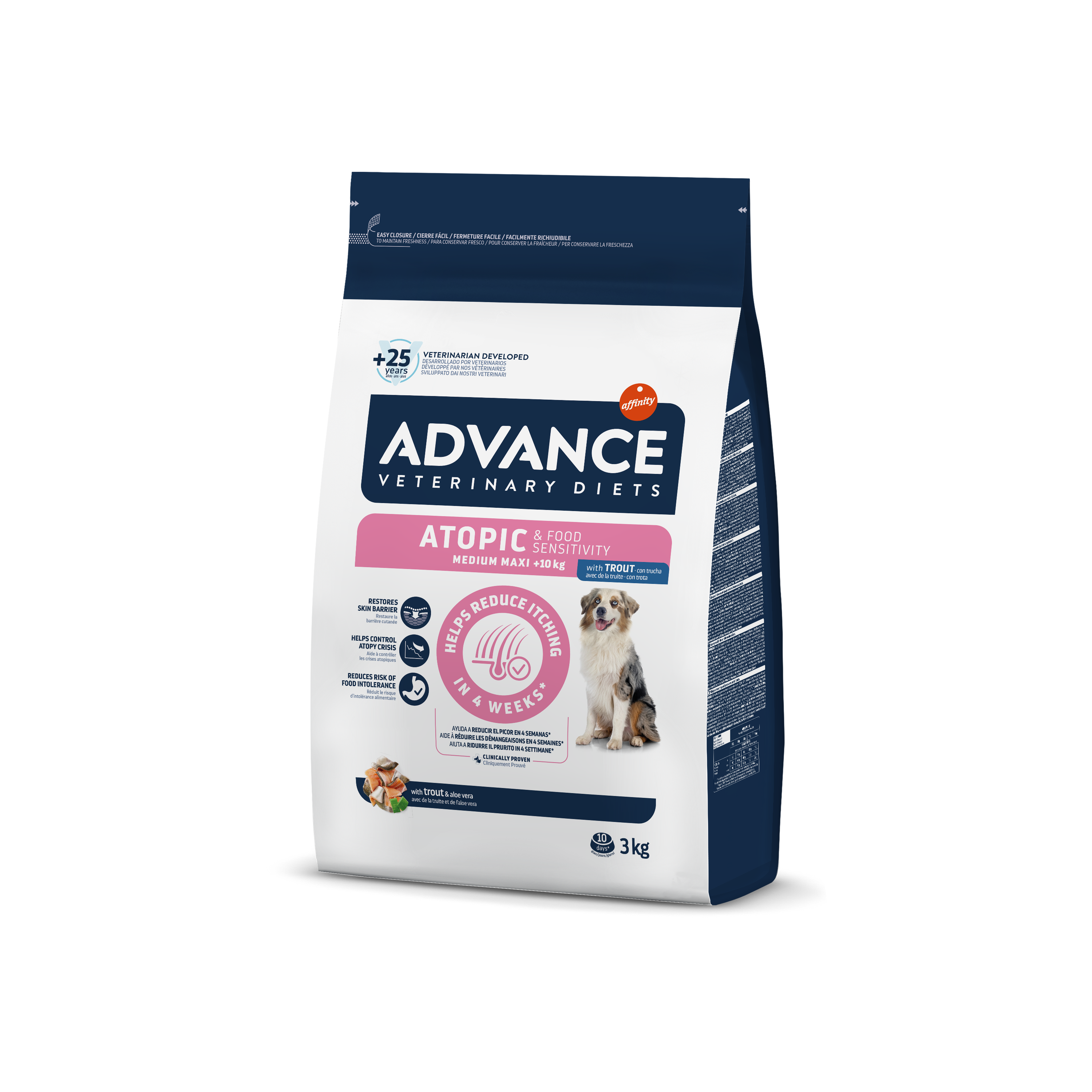 Advance VetDiet 3,0кг ATOPIC Сухой корм для собак при дерматозах и аллергиях, форель