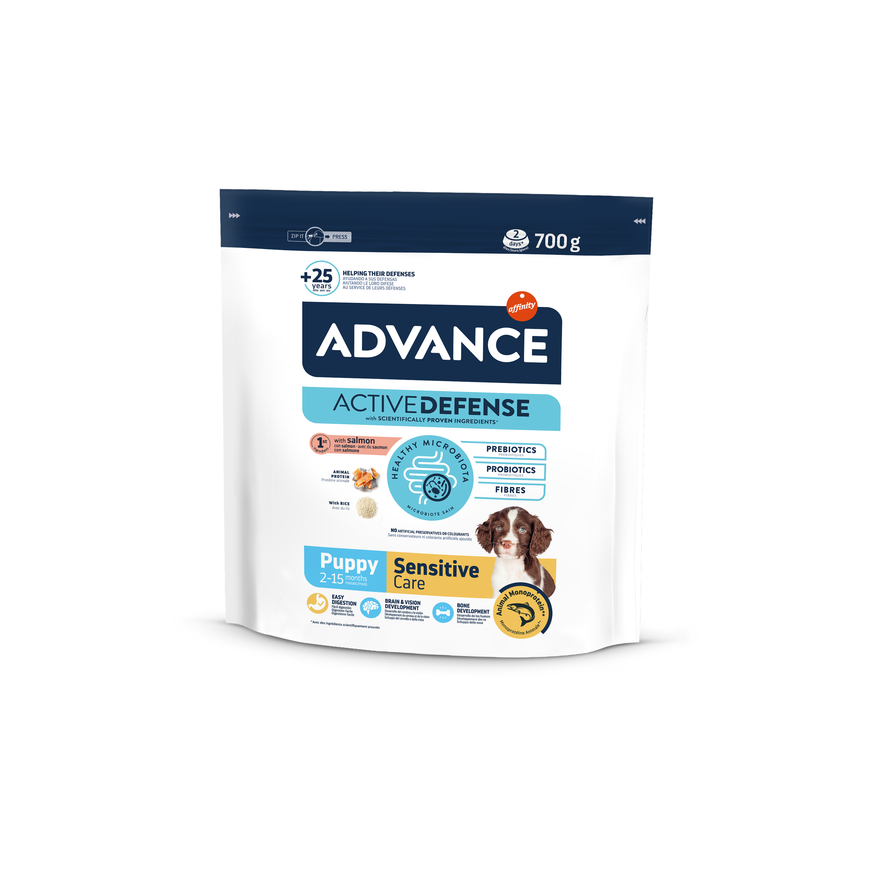 Сухой корм Advance Puppy Sensitive для щенков с чувствительным пищеварением, лосось и рис, 0,7 кг