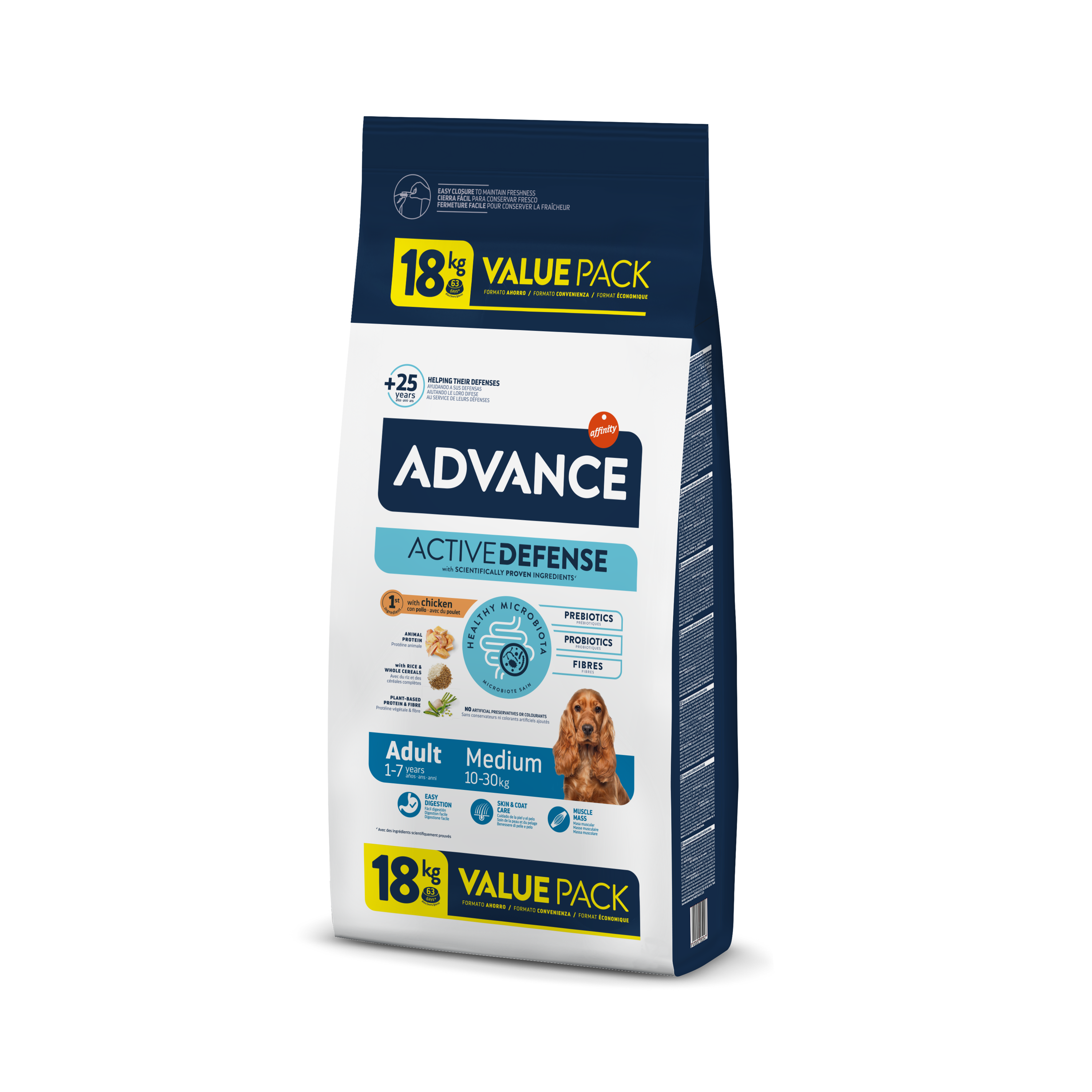 Advance 18 кг Medium Adult Сухой корм для взрослых собак средних пород с курицей и рисом