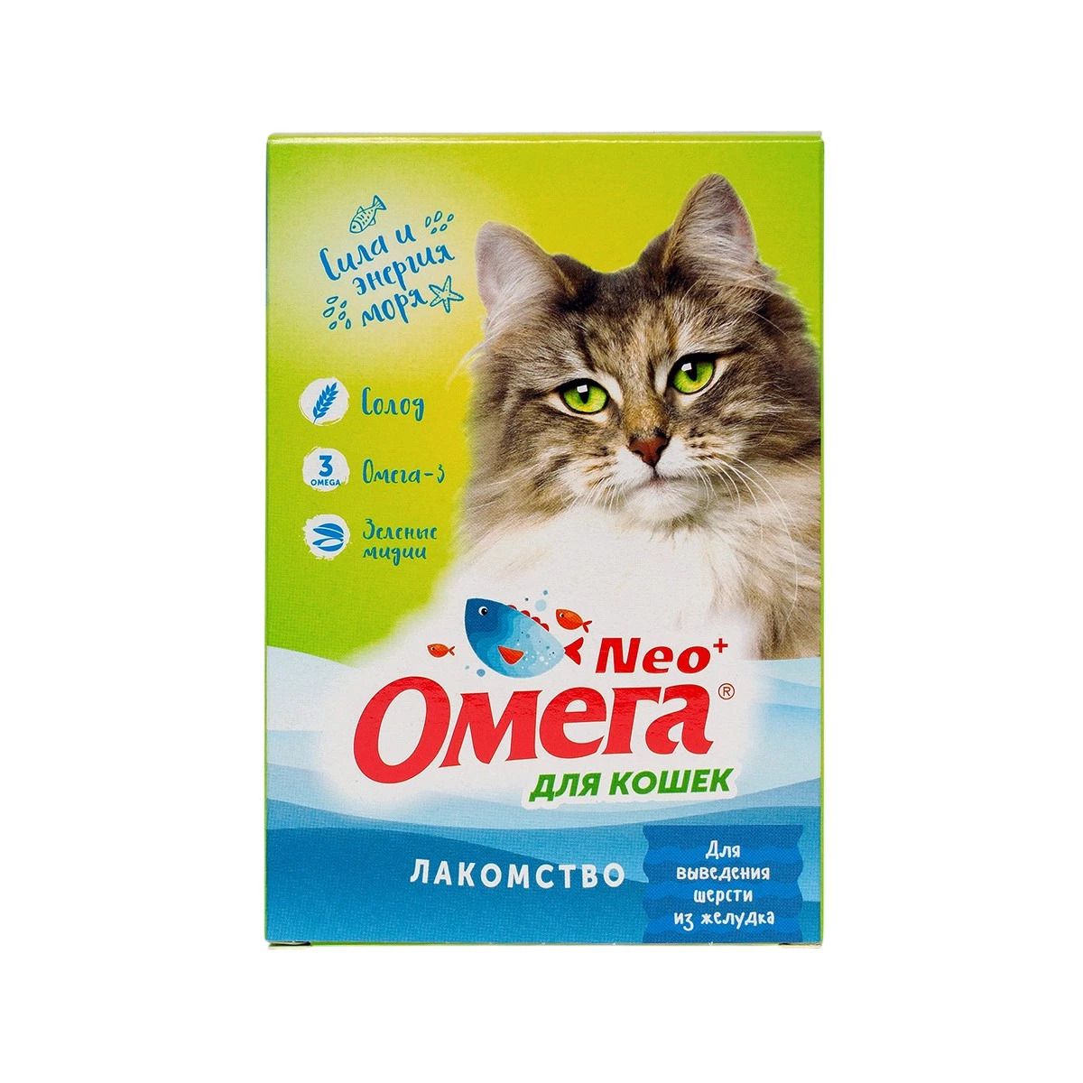 Омега Нео + К-ВШ с ржаным солодом <Для выведения шерсти из желудка> д/кошек 90 таб.
