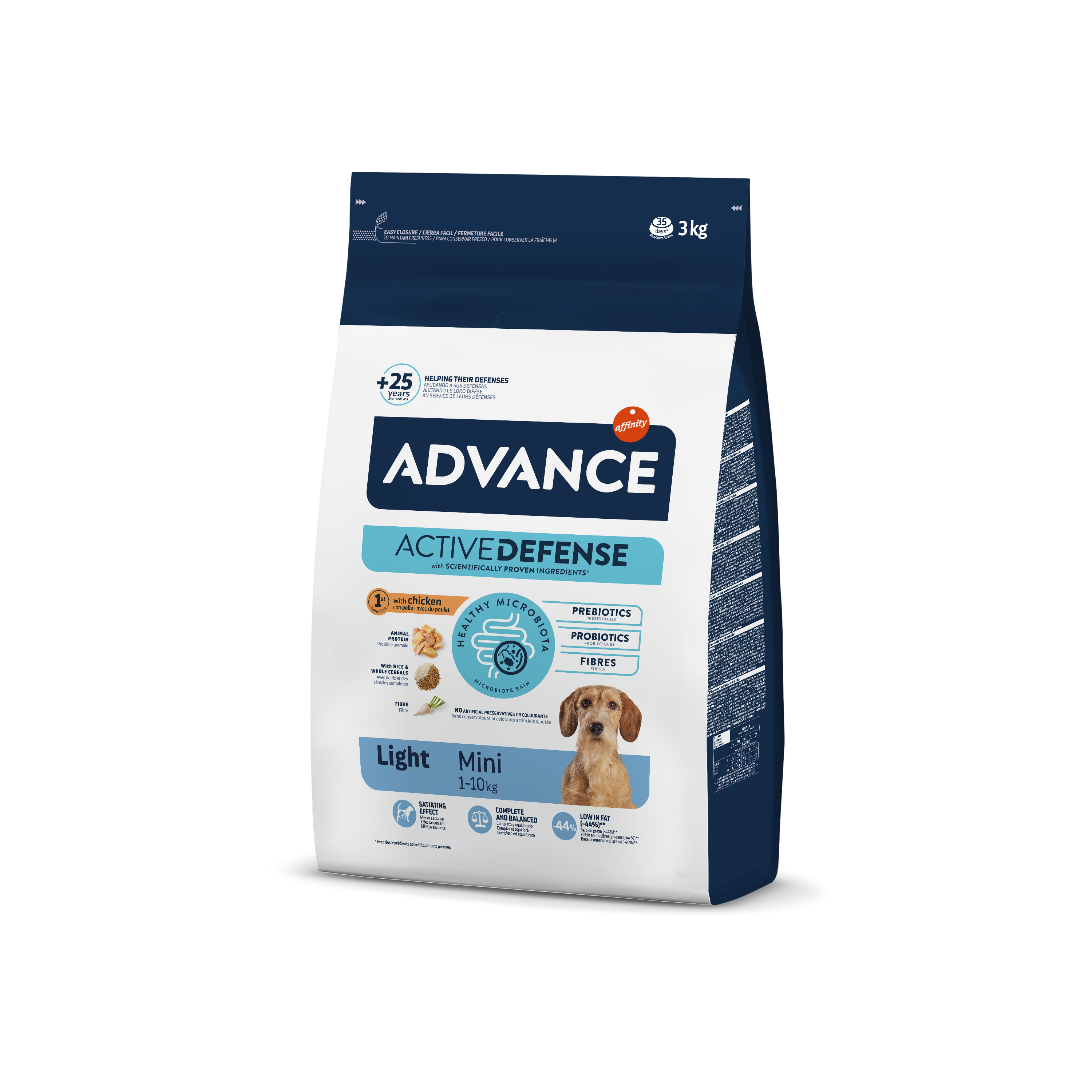 Advance 3,0кг Mini Light Сухой корм для взрослых собак малых пород с курицей и рисом (контроль веса)