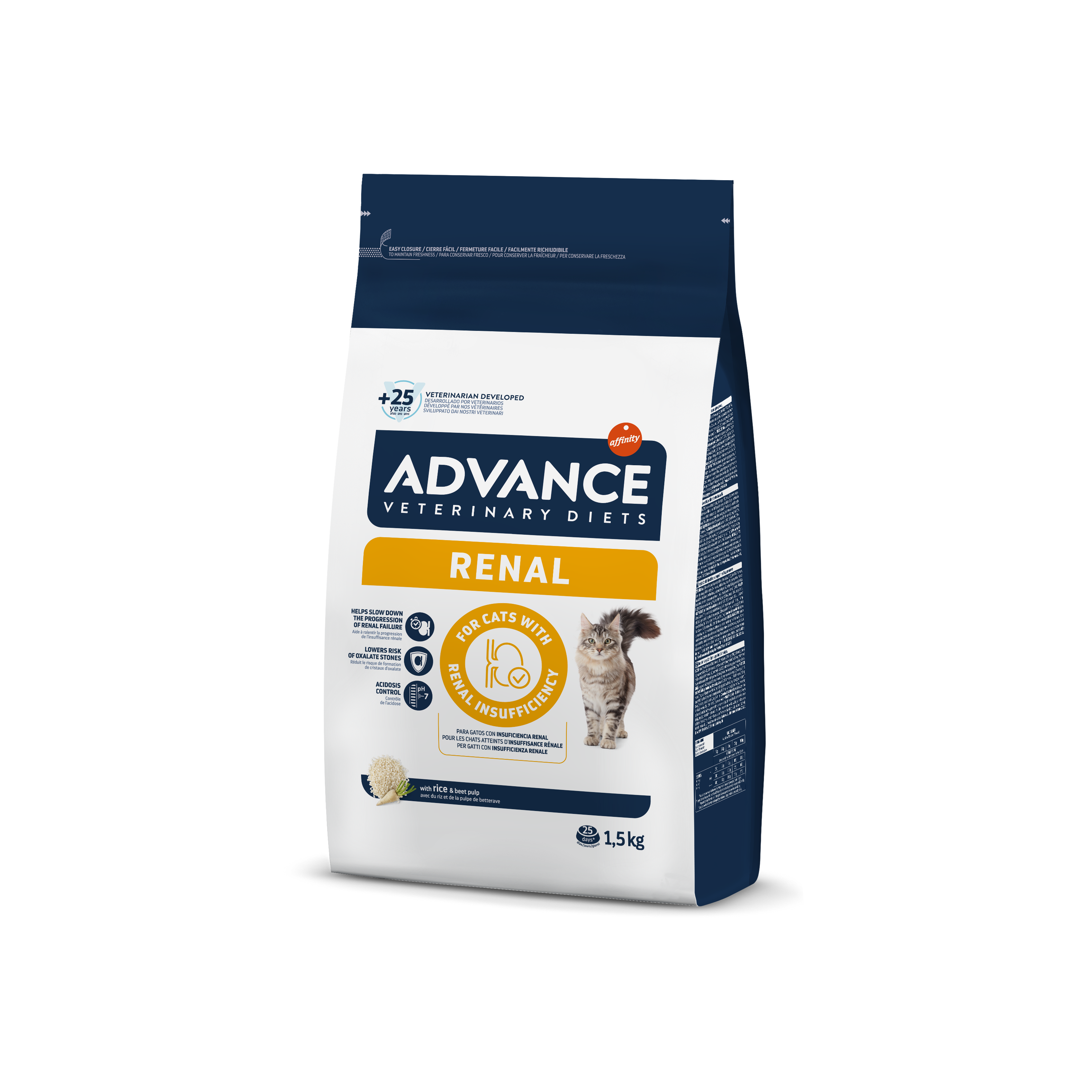 Advance VetDiet 1,5кг RENAL Сухой корм для кошек при патологии почек,оксалатных камнях.