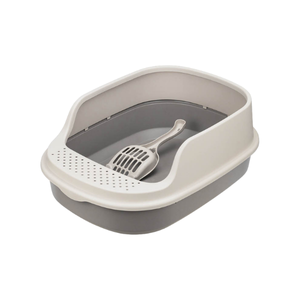 М 1834-А, капучино Лоток для кошек ЛЯ-МУРР 480х355мм с высоким бортом +совок в подарок