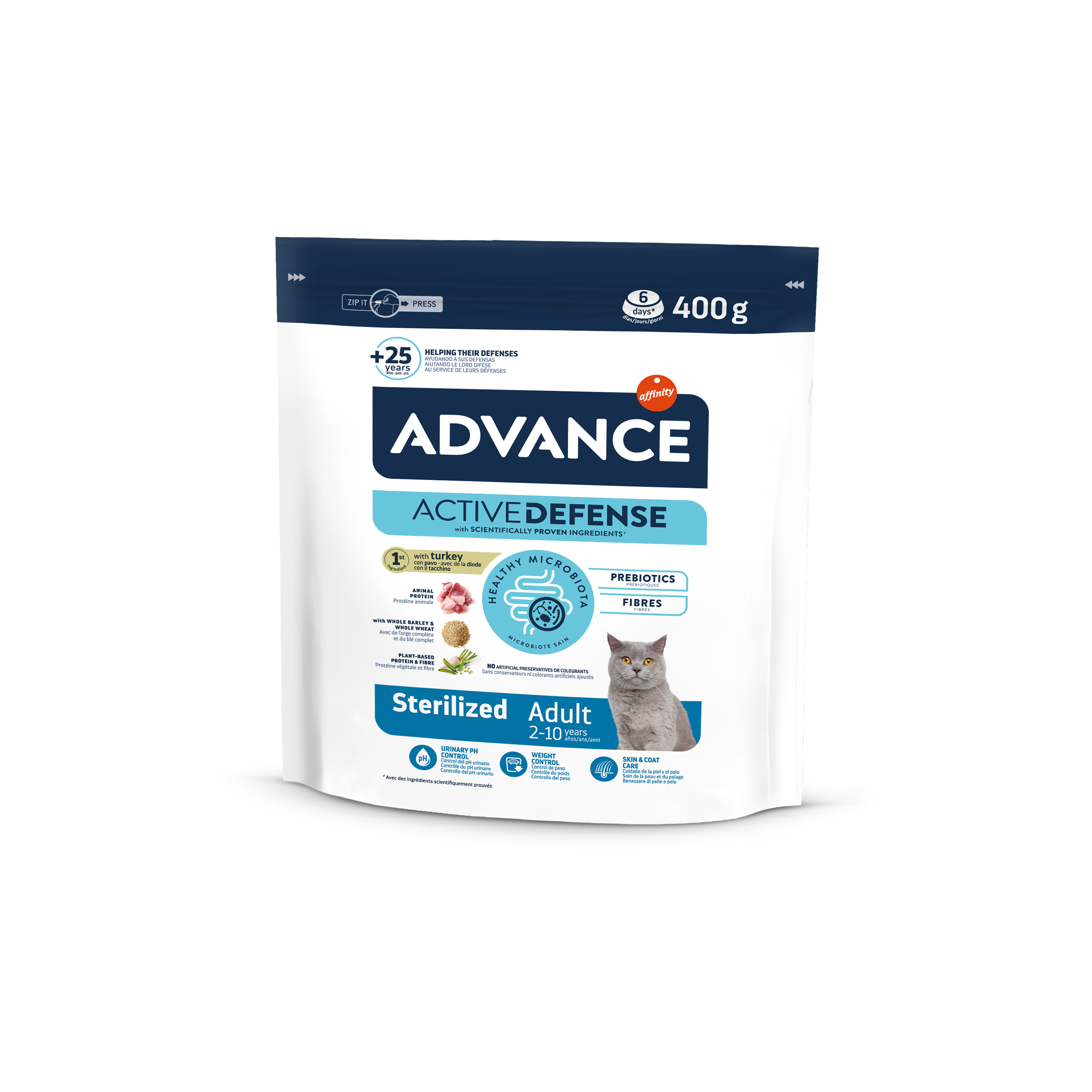 Advance 0,4кг Sterilized Сухой корм для стерилизованных кошек и кастрированных котов с индейкой