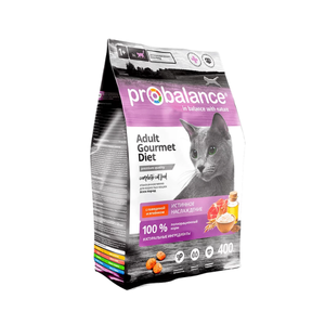 ProBalance 400гр Gourmet diet Корм сухой для взрослых кошек с говядиной и ягненком