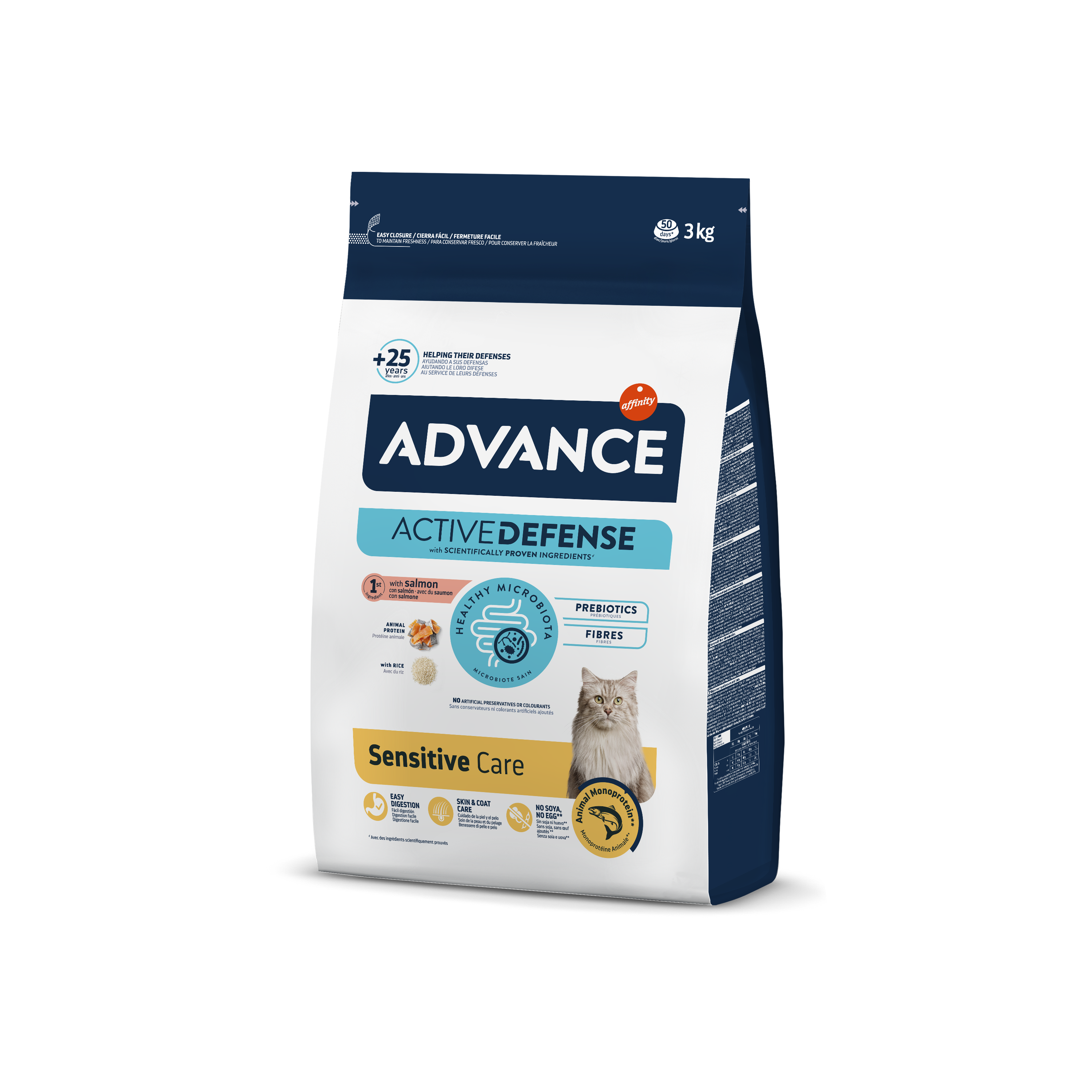 Advance 3,0кг Adult Sensitive Сухой корм для кошек с чувствительным пищеварением, лосось и рис