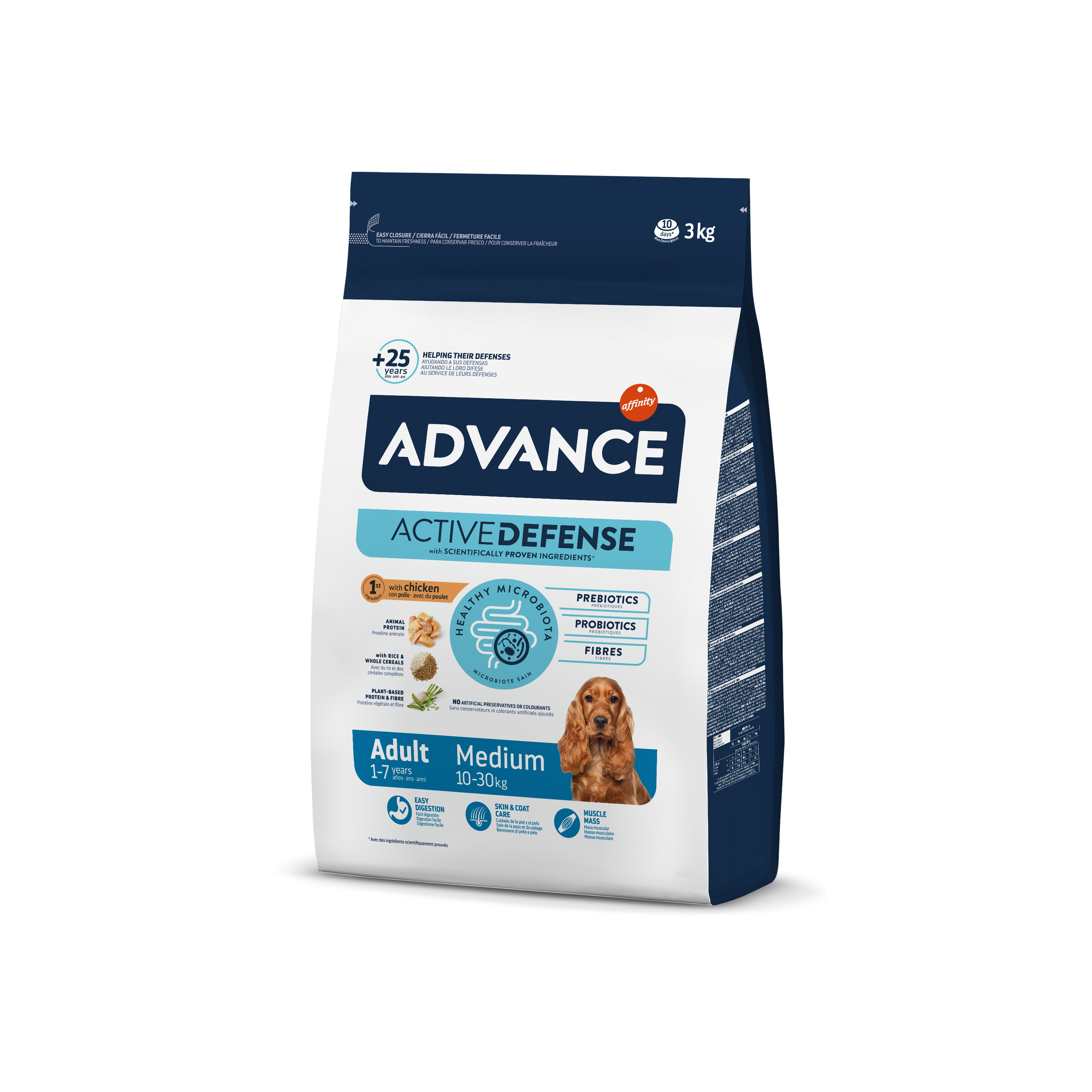 Сухой корм Advance Medium Adult для взрослых собак средних пород, курица и рис, 3 кг