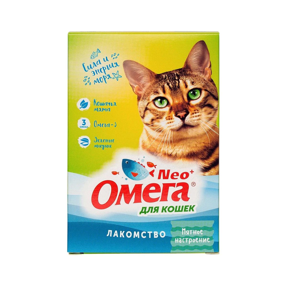 Омега Нео + К-КМ с кошачьей мятой <Мятное настроение> д/кошек 90 таб.