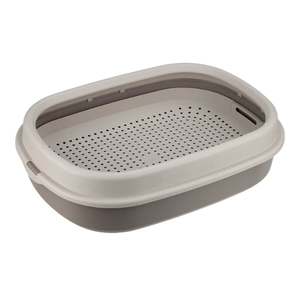 М 1833-А, капучино Лоток для кошек ЛЯ-МУРР 480х355мм с сеткой и низким бортом