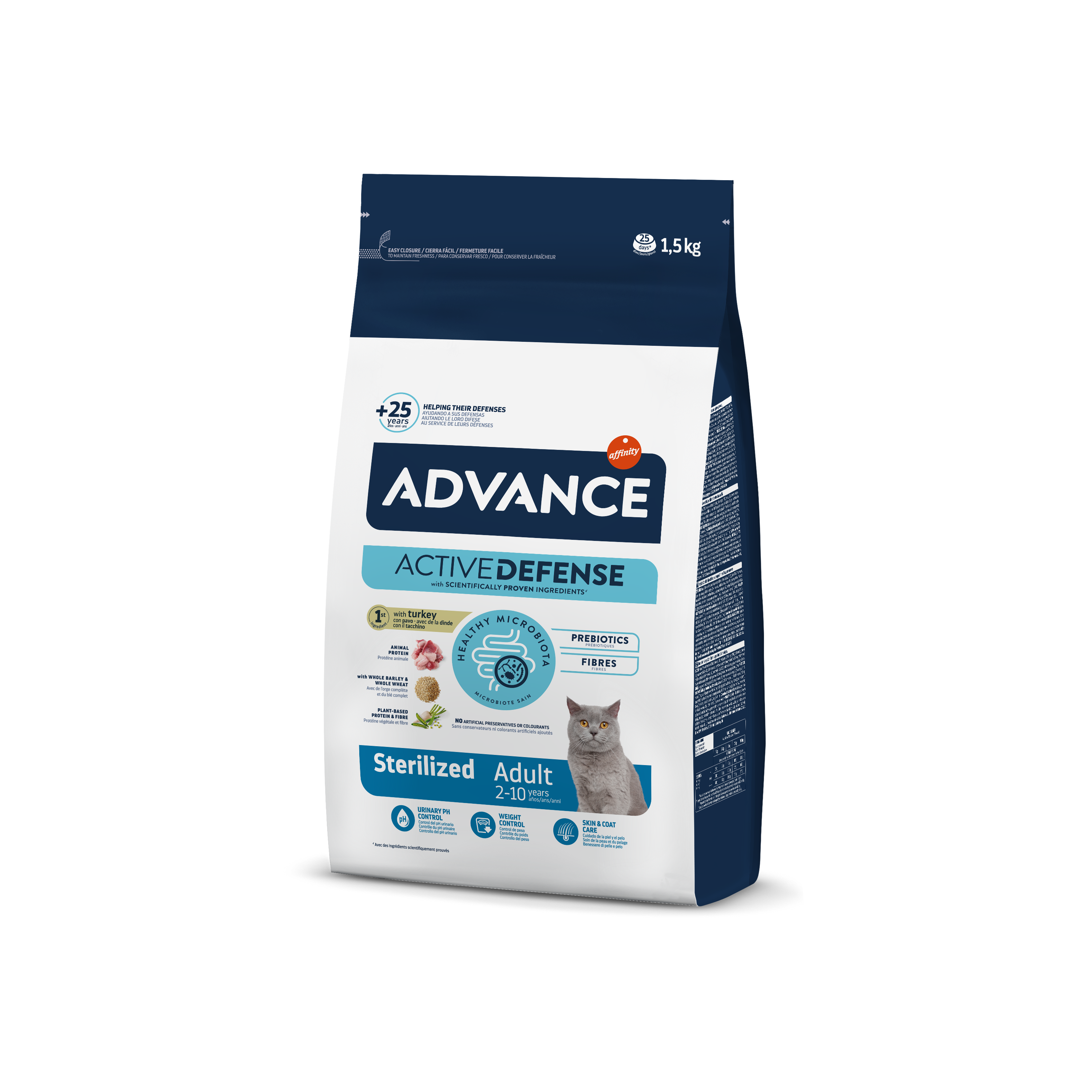 Advance 1,5кг Sterilized Сухой корм для стерилизованных кошек и кастрированных котов с индейкой