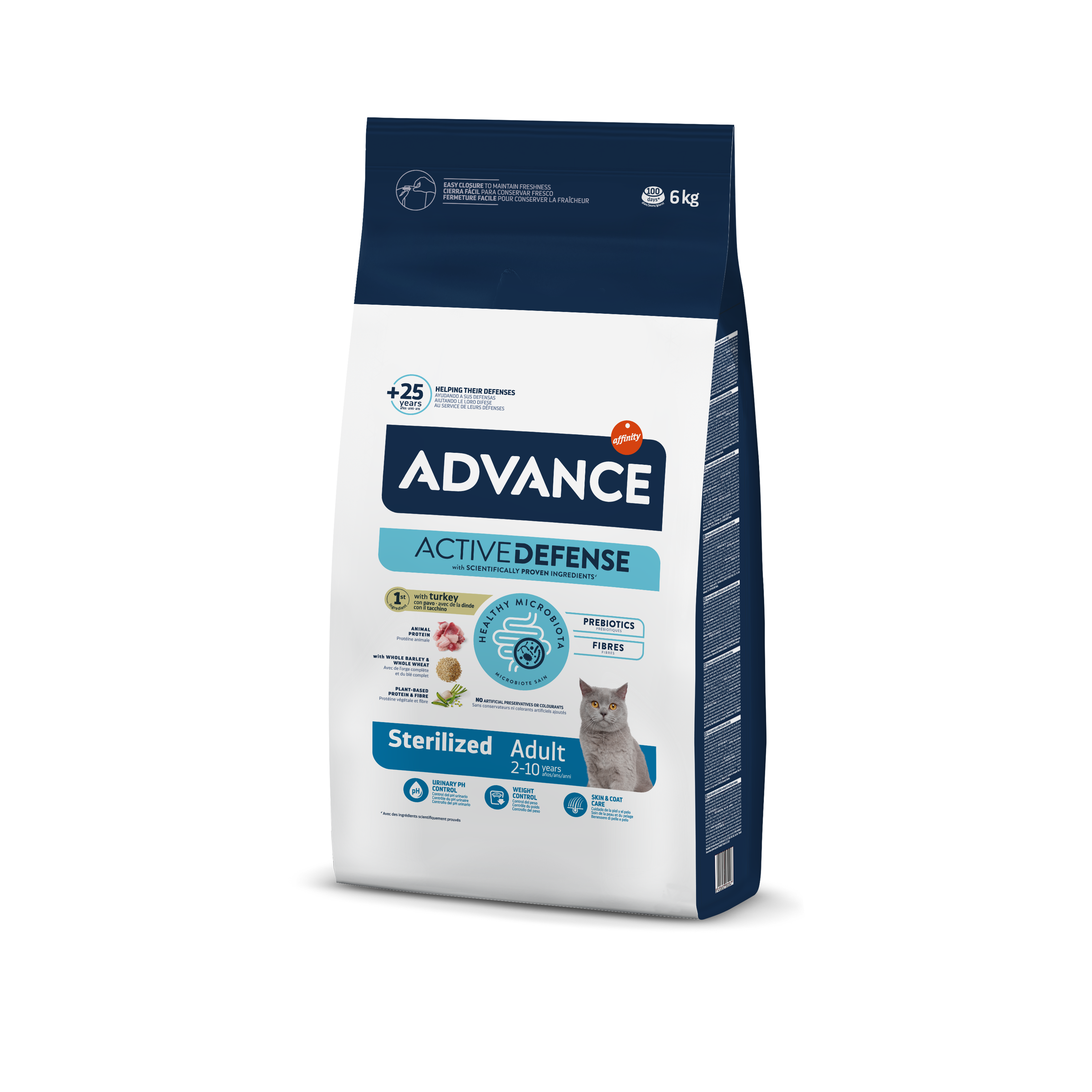 Advance 6,0кг Sterilized Сухой корм для стерилизованных кошек и кастрированных котов с индейкой