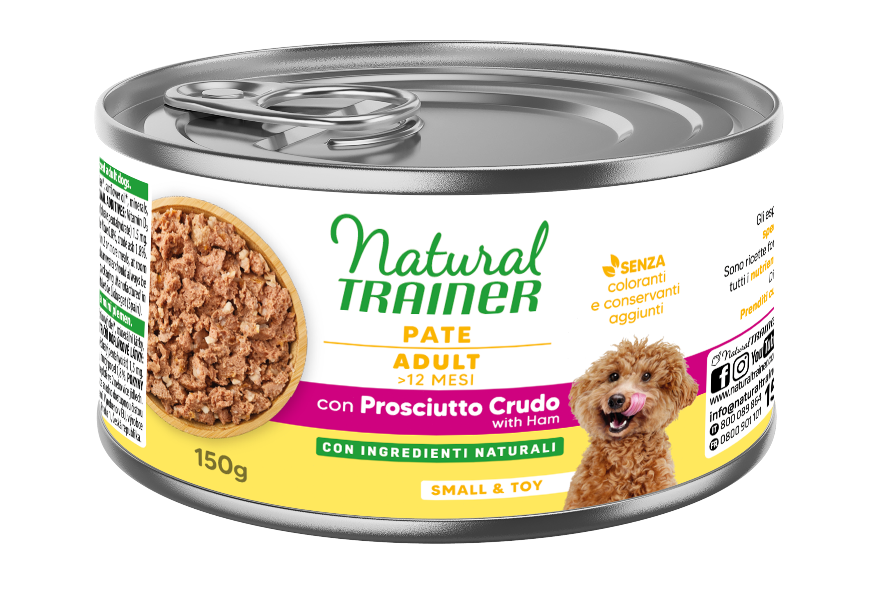 NT 150гр Консервированный корм для взр.собак мелк пород с сыровялен ветчиной и рисом