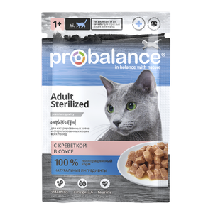 ProBalance 85г Sterilized Корм д/стерил кошек и кастрир котов с креветкой