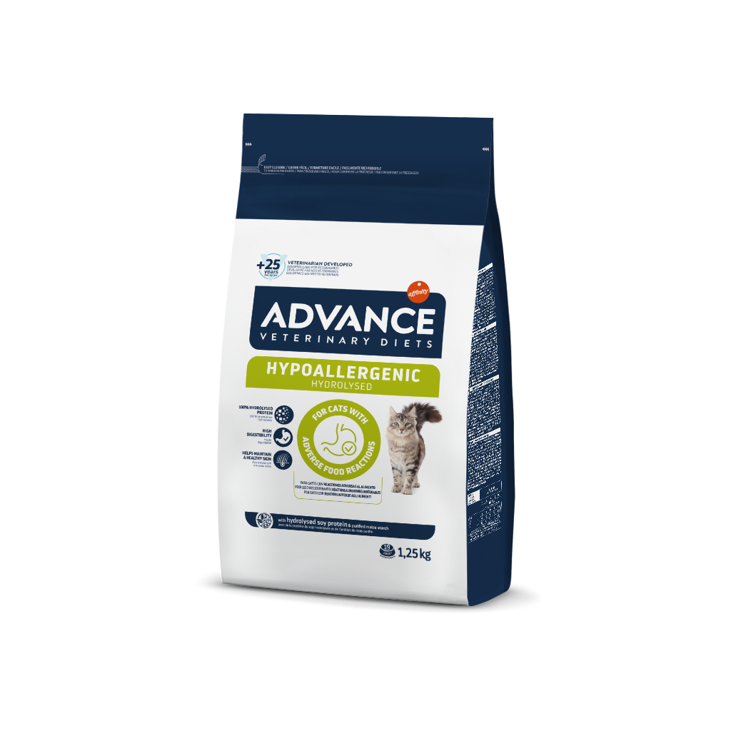 Advance VetDiet 1,25кг HYPOALLERGENIC Сухой корм для кошек с проблемами ЖКТ и аллергией