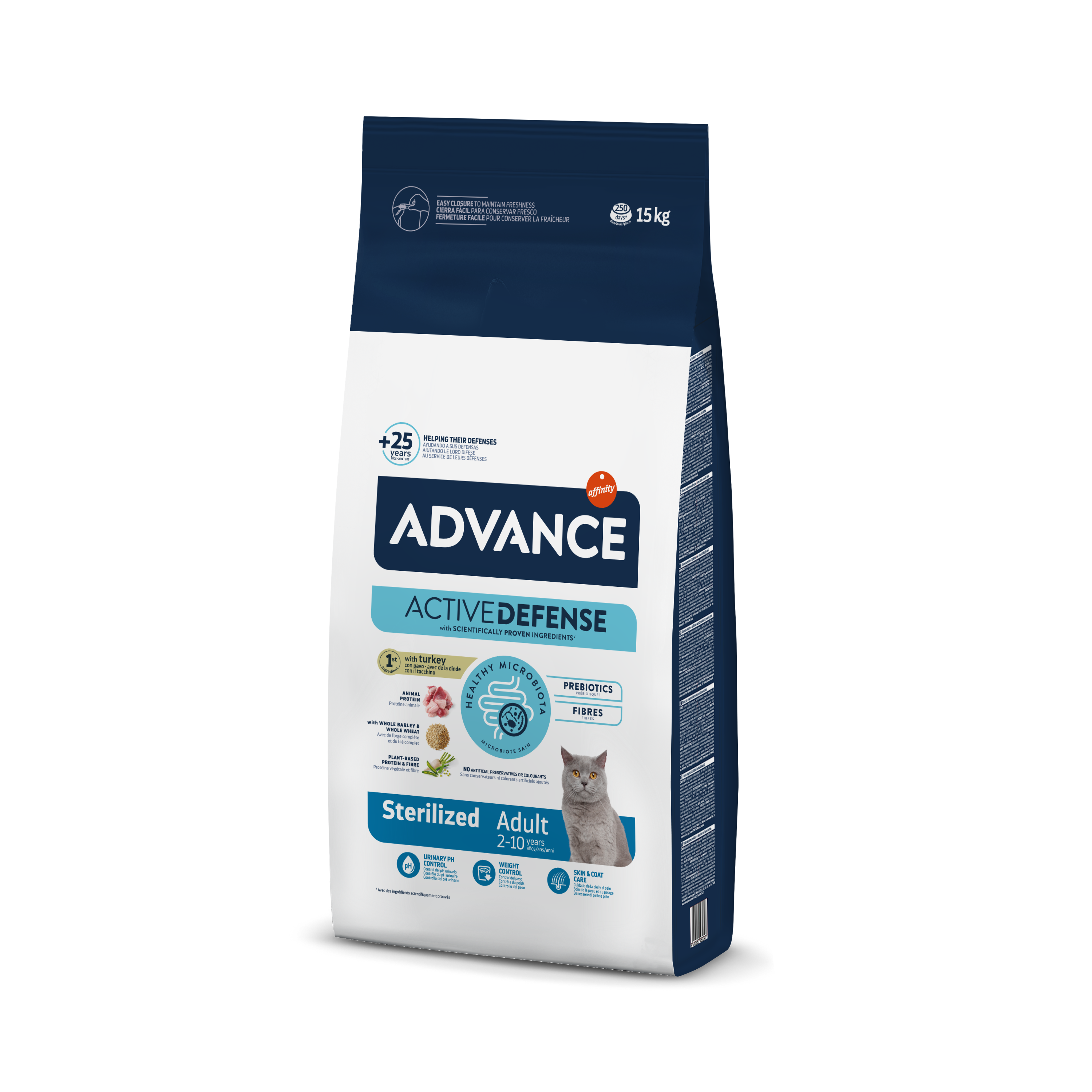 Advance 15 кг Sterilized Сухой корм для стерилизованных кошек и кастрированных котов с индейкой