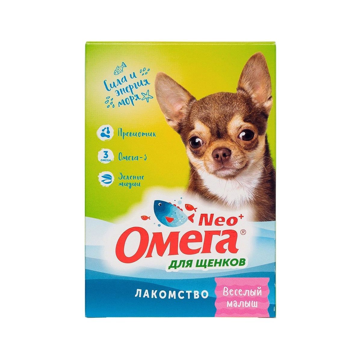 Омега Нео + С-М с пребиотиком <Веселый малыш> д/щенков 60 таб.