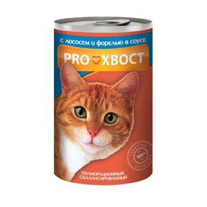 Корм д/кош PROхвост 415гр лосось/форель (консерв)