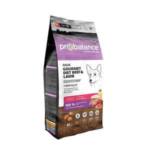 ProBalance 12кг Gourmet diet Корм сухой для взрослых собак с говядиной и ягненком