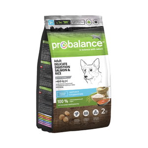 ProBalance 2кг Delicate Digestion корм сухой для взрослых собак с лососем и рисом (АЗ)