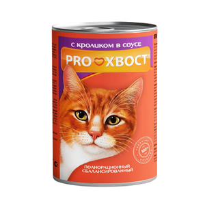 Корм д/кош PROхвост 415гр кролик (консерв)